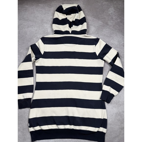 VTG Adidas Hoodie Womens Large Navy White Striped Trefoil Logo Sweatshirt - Picture 10 of 16